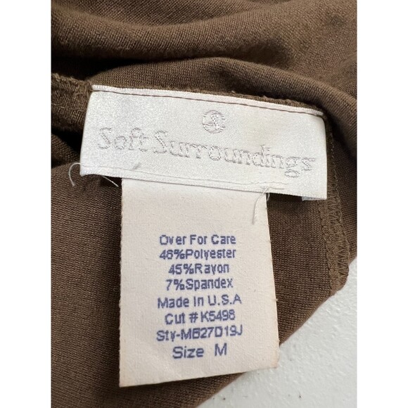 Soft Surroundings Women's Brown 3/4 Sleeve Top Lace Beaded Sequins Size M - Picture 3 of 9